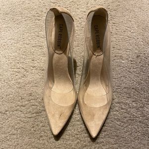 NWOT clear heels never worn